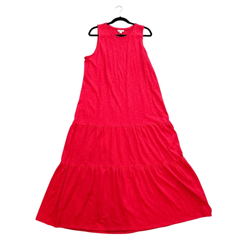 J.Jill red maxi dress Sleeveless tank cotton Farmhouse cottage tradwife